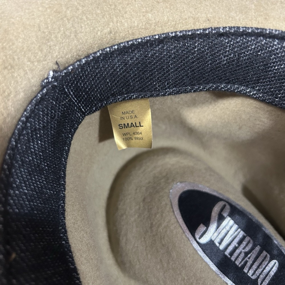 Silverado Beige Cowboy Hat Size 6  7/8 (Small) 100% Wool Western Rodeo - Picture 7 of 8